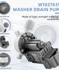Washer Drain Pump Replacement 120V 60Hz 114W No Nonsense High Performance Drain Pump For Front Load Washers Fits Common Style Units With Efficient Water Removal And Quiet Operation Easy Install, W10276397