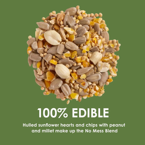 Top Shelf No Mess Wild Bird Seed Mix For Backyard Songbirds Loaded With Hearty Peanuts Rich Safflower And Striped Sunflower To Attract Cardinals Woodpeckers Blue Jays And Colorful Finches From Nine Pound Bag. Edible seed mix with peanuts and sunflower hearts.