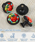 4 Piece Cabinet Knob Set For Drawers And Cupboards, Round Drawer Pulls With Screws, featuring a colorful apple design