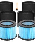 Heavy Duty Fine Dust Filter Replacement For 3 To 4.5 Gallon Wet Dry Shop Vacs Compatible With WD30500 WD4050 2 Pack shown with filters and brush