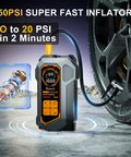 Ultimate 10 In 1 Car Jump Starter With Air Compressor 6000A inflating tire to 150 PSI on road
