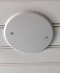 5 Inch Round Blank Plate With 4 Inch Box Mount White Textured Finish For Standard Electrical Boxes Paintable Beefy Metal
