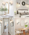 Set Of 2 Modern Brushed Nickel Wall Sconces With Clear Glass Shades For A No Fuss Bathroom Vanity Lighting in various rooms