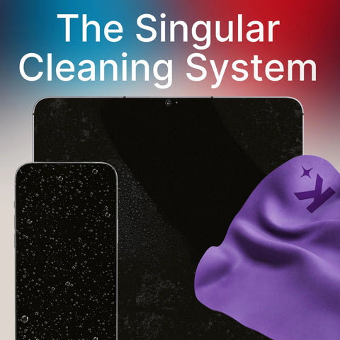 Koala lens cleaning cloths, blue and purple, Japanese microfiber, pack of 2 for glasses, cameras, and screens