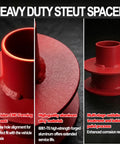 Close-up of 2.5 Inch Front Leveling Lift Kit for Ford F250 F350 Super Duty 4WD showing red aluminum strut spacers