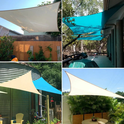 Waterproof Sun Shade Sail Triangle 12x12x17 Outdoor Canopy With UV Block Curved Edge Super Easy Install for patios and decks