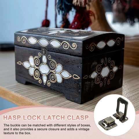 Six Pack Built Tough Metal Toggle Catch Locks With Mounting Screws For Jewelry Cases And Wooden Crates Sturdy Hasp Latches on decorative wooden box.