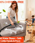 Kickass 2500W Handheld Steam Cleaner With Blazing Hot Pressure and Lightning Fast 10 Second Warmup cleaning sofa with steam.