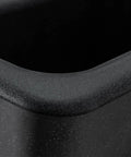 Close-up of granite black Dual Basin RV Sink 25 By 19 Inch Composite Kitchen Bath Sink With Hydrophobic Coating and smooth corner edge