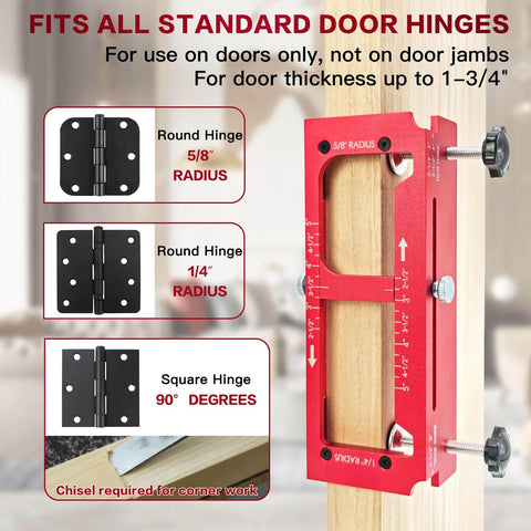 Pro Grade Heavy Duty Aluminum Door Hinge Router Jig With Scale Adjustable Mortise Template Kit for 2.5 to 5 inch hinges