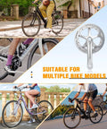 Collage of 42 Tooth 165mm Aluminum Crankset With Bolts For 6 To 10 Speed Gears on bike models like mountain and cruiser
