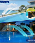 Dual Spray Pool Fountain With Lights For Above Ground And Inground Pools, High Pressure Waterfall Jets Up To 14 Feet, installed