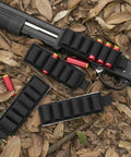 4 Pack Shotgun Shell Side Saddle Carrier For 12 And 20 Gauge Nylon MOLLE Buttstock Holder With Adhesive Back Sticker Black