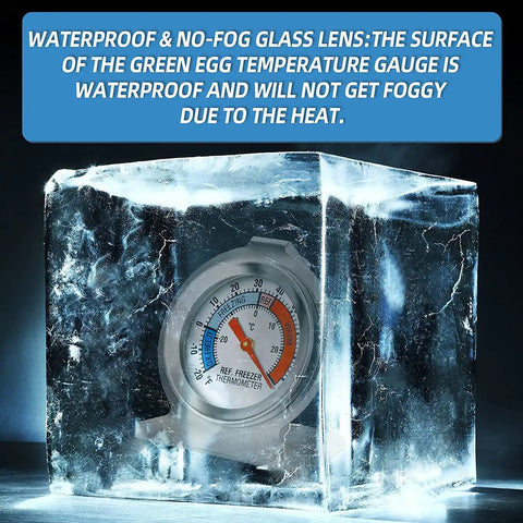 5 Pack Refrigerator Thermometers With 2 Inch Dial, Stainless Steel, Mechanical No Battery Readout, Hanging Or Standing Mount, Perfect For Fridge And Cooler, -20 To 80 F And -30 To 30 C With Red Indicator, Quick Clear Temperature Check, waterproof glass lens