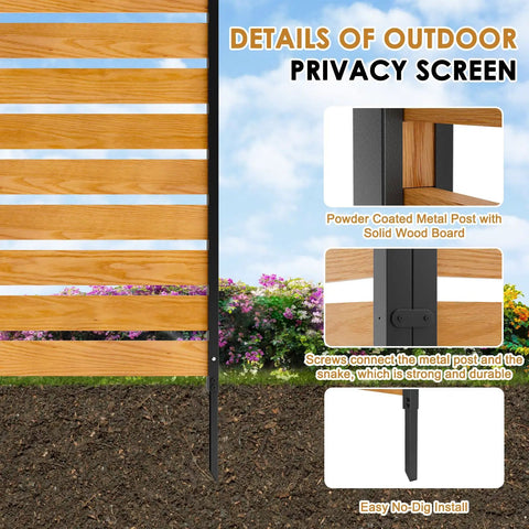 Wood Outdoor Privacy Fence Screen For Air Conditioner Unit, Trash Can Enclosure And Pool Gear, showing panel installation details