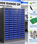 Heavy Duty 75 Drawer Parts Cabinet With 2mm Steel Frame And ABS Drawers With Labels And Dividers, Nut Bolt Screw Organizer.