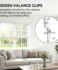 Twenty Four Piece Set Of Clear Flexible Plastic Valance Clips For Faux Wood Blinds And Hidden Groove Channels in a home setting.