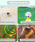 Drone Obstacle Course Gate Kit with Three Easy Assemble Hoops for Soccer, Basketball, Children's Barrier, and Drone Use