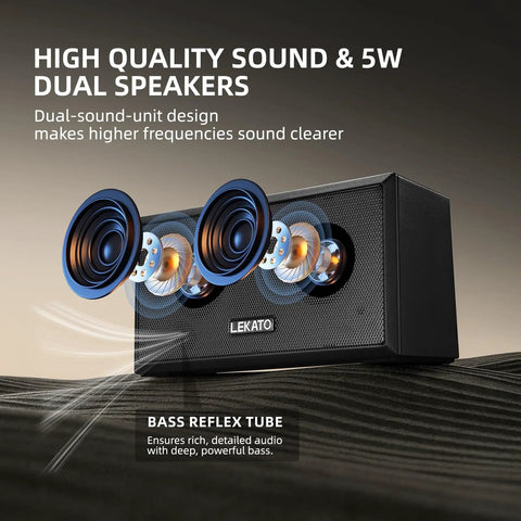 Portable Mini Guitar Amplifier With Clean And Distortion Channels 5W Rechargeable Bluetooth Practice Amp showcasing dual speakers
