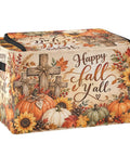 Game Changing Foldable Storage Tote With Clear Front Window And Dual Zipper Access For Quick Grabbing Steel Reinforced Base featuring autumn designs.