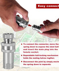 3/8 Inch Hydraulic Quick Connect Tractor Coupler ISO 7241 A Ball Valve Type with hands showing easy connection