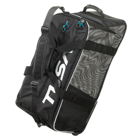 Roller Mesh Dive Gear Bag With Large Outer Pocket And Internal Pocket, Adjustable Shoulder Strap, Top And Side Handles
