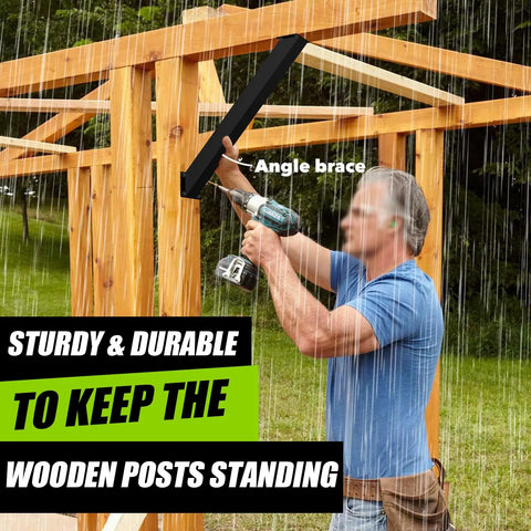 45 Degree Angle Pergola Brackets Heavy Duty Steel Connectors For Indoor Outdoor Wood Posts Do It Yourself Corner Braces Inside Joint Brackets For Gazebos Patios Porches 8 Pack