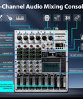 Professional Audio Mixer With USB Interface For Stage And Live Gigs Four Channel DJ Mixer With Stereo Equalizer And Sixteen DSP Effects