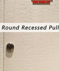 Round Recessed Pull Handle For Cabinets And Furniture 2.91 Inch By 0.55 Inch Concealed Brushed Stainless Steel Door Knob