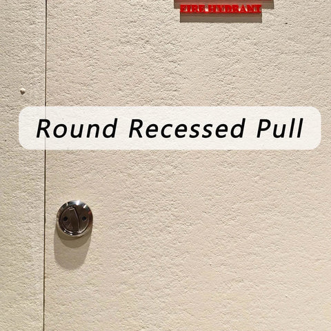 Round Recessed Pull Handle For Cabinets And Furniture 2.91 Inch By 0.55 Inch Concealed Brushed Stainless Steel Door Knob