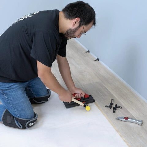 No Nonsense Foam Underlayment Roll Quiet Room Padding For Laminate And Engineered Wood Flooring installation in progress.