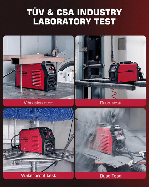 110V And 220V MMA Stick Welder With Large LED Display during TUV CSA tests showcasing durability and resilience.