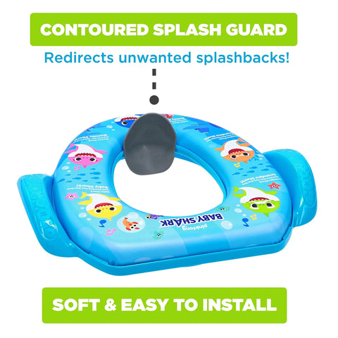 Baby Shark Soft Potty Training Seat With Hella Comfy Cushion And Secure Grip Handles Smooth Bathroom Transition For Toddlers Durable Non Slip Platform Easy To Clean