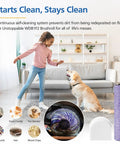 Replacement Brushroll And Foam Filter Bundle For HydroVac shown with dog and child, emphasizing dirt removal efficiency.