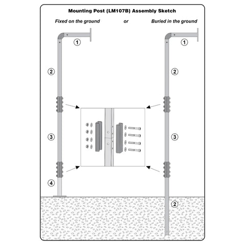 Beefy Universal Gate Keypad Mounting Post For Swing And Sliding Openers Weatherproof Iron Post Built To Last assembly diagram