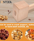 Beech Wood Mallet 9.5 Inch Hand Hammer For Woodworking And Leather Projects next to walnuts and spices