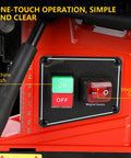 Control panel of Powerful 1400W Magnetic Drill Press With 2 Inch Boring Capacity And 810 RPM, featuring on/off switches.