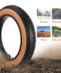 Two Pack 20x4.0 Fat Bike Tires And Tubes Puncture Resistant Folding Tire Sets 102406 Compatible with E Bike Mountain Bike