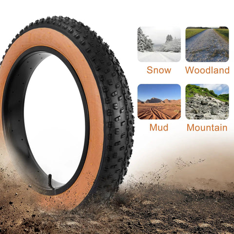 Two Pack 20x4.0 Fat Bike Tires And Tubes Puncture Resistant Folding Tire Sets 102406 Compatible with E Bike Mountain Bike