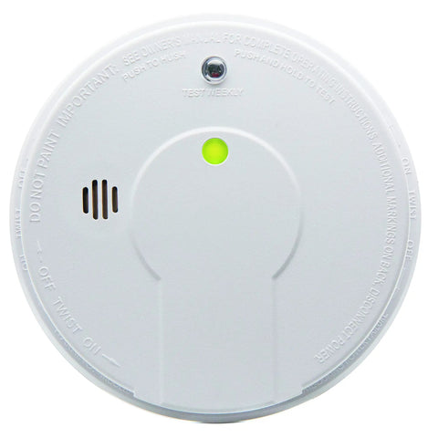 Hardwired Smoke Detector With 9 Volt Battery Backup, Photoelectric Sensor, 85 Decibel Alarm, Red LED Indicator in white casing