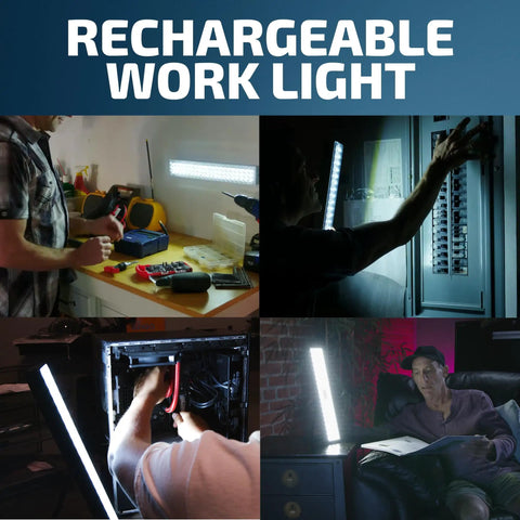 Various uses of Portable LED Light Bar For Home And Outdoors 720 Lumens Rechargeable Emergency Light During Power Outages.