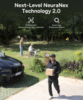 Solar Powered Outdoor Security Cam With Dual 3K AI Lenses monitoring garden with AI detection, color night vision