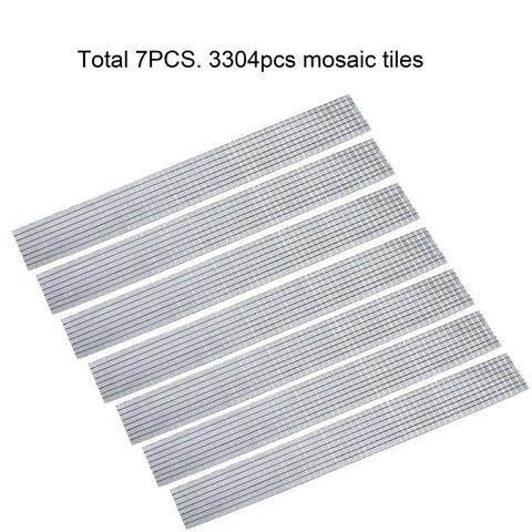 Dope Self Adhesive Glass Mirror Tile Set With 3304 Silver 5x5 Mm Pieces in 7 rolls for DIY crafts and decorations.