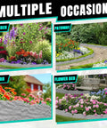 Interlocking Garden Edging Border Kit With Spikes, 20 Ft Of Durable Plastic Lawn Edging With Stone Texture installed in garden