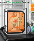 3D Printer Enclosure With Built In Ventilation Kit For Bambu Lab A1 And A1 Mini Combo in use with constant temperature control