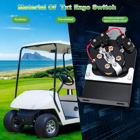 Certified Solid Replacement Golf Cart Forward Reverse Switch Assembly For Ezgo Txt Electric Vans 1994 Up mounted on golf cart chassis.