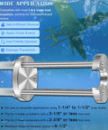 Beefy Boat Prop Puller Tool For 3 And 4 Blade Props Fits Prop Shafts From One And One Quarter Inch To One And One Half Inch Hub Size Two And Three Eighths Inch For Three Blade And Three And One Eighth Inch Or Less For Four Blade Marine Prop Removal Tool on blue background with application details.
