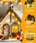 66Ft 200 LED Fairy Lights Plug In Warm White IP44 Waterproof Indoor Outdoor With Timer And 8 Modes Copper Wire Twinkle wrapped around decor.