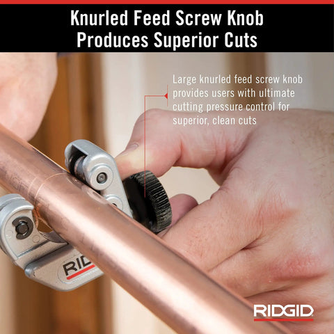 Close Quarters Tubing Cutter For Three Sixteenth To Fifteen Sixteenth Inch Tubes, Lightweight Pro Grade Tool With Knurled Wheel, Easy Cut Pressure, Cuts Copper, Aluminum, Brass And Plastic In Tight Spaces