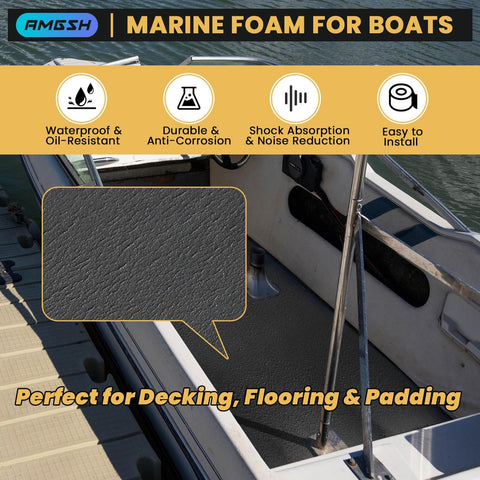 Beefy Neoprene Sponge Foam Sheet Quarter Inch Thick By Twelve Inch Wide By Fifty Four Inch Long Four Point Five Sqft used on boat deck